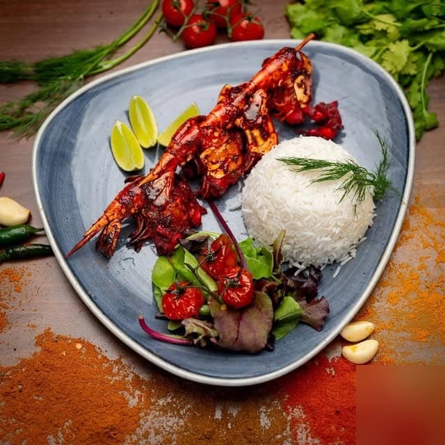 A Tandoori Platter Plated In The Dining Room